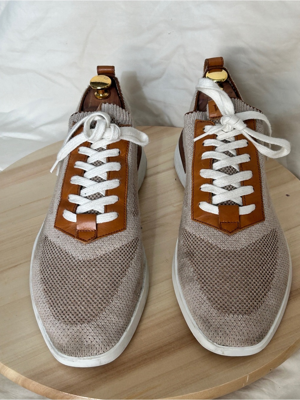 Wolf & Shepherd Men’s SupremeKnit™ Trainer Sneakers Mocha and White US 10 - Picture 2 of 8